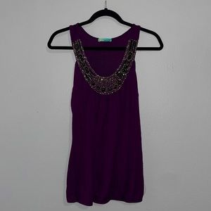Purple Beaded Top